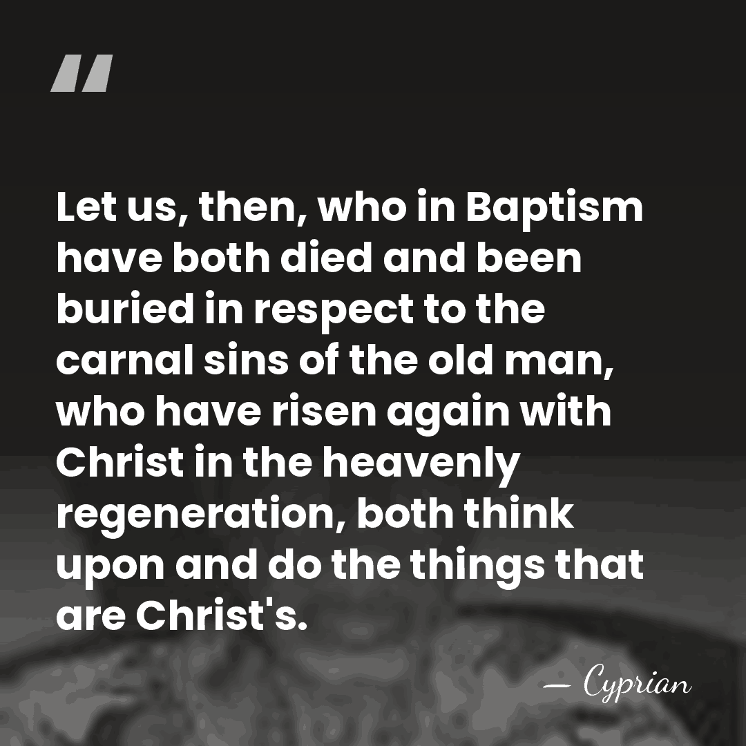 Let us, then, who in Baptism have both died and been buried&hellip; - Cyprian