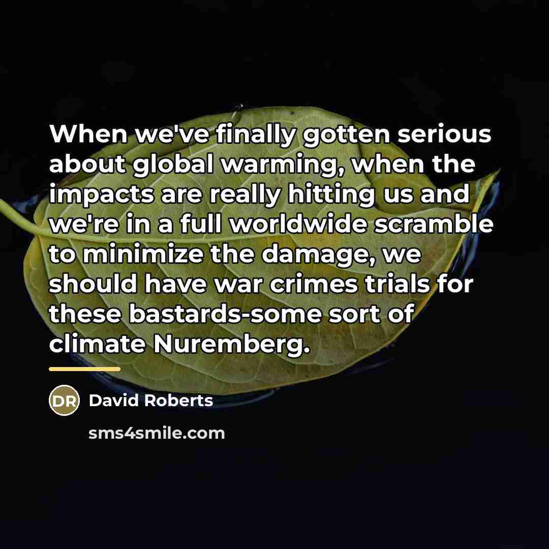 “When we've finally gotten serious about global warming, when the…” quote by David Roberts
