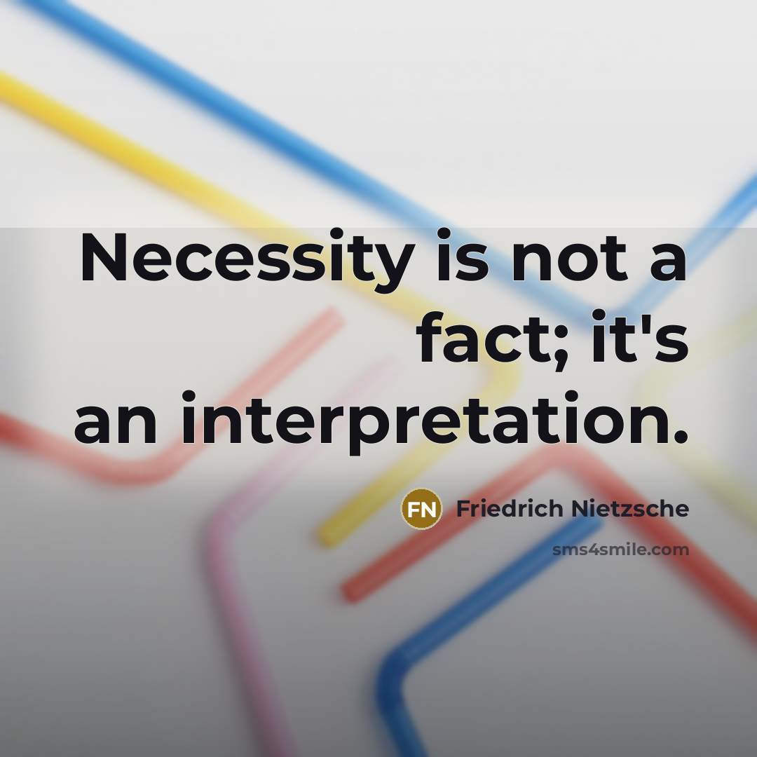 “Necessity is not a fact; it's an interpretation.…” quote by Friedrich Nietzsche