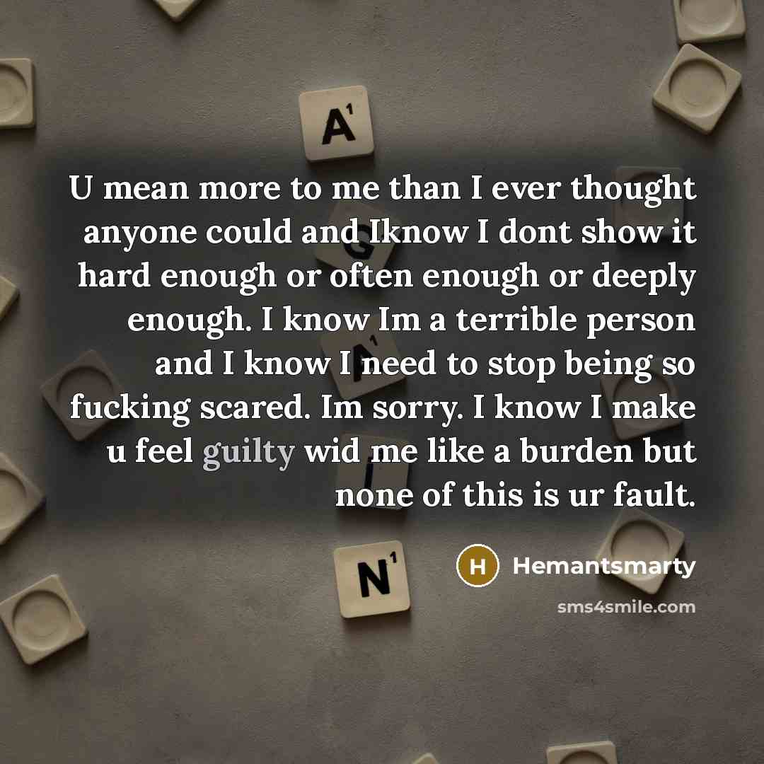 “U mean more to me than I ever thought anyone…” quote by Hemantsmarty