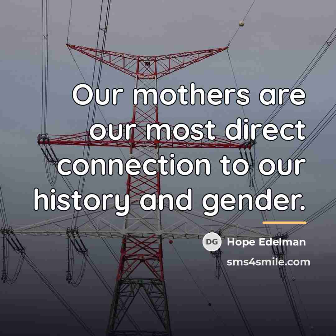 “Our mothers are our most direct connection to our history…” quote by Hope Edelman