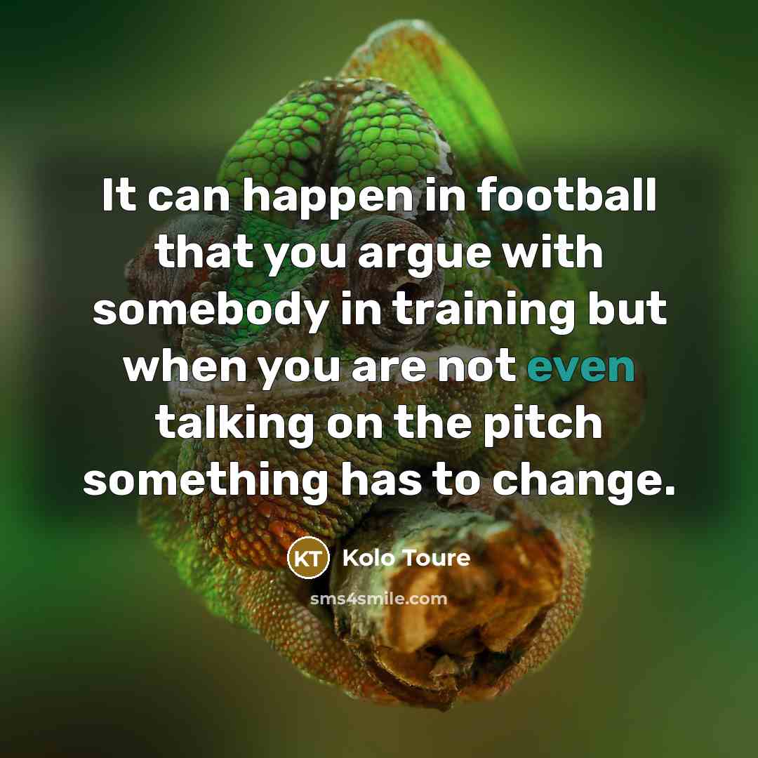“It can happen in football that you argue with somebody…” quote by Kolo Toure