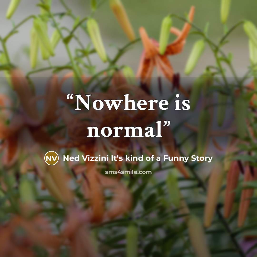“Nowhere is normal” quote by Ned Vizzini It's kind of a Funny Story