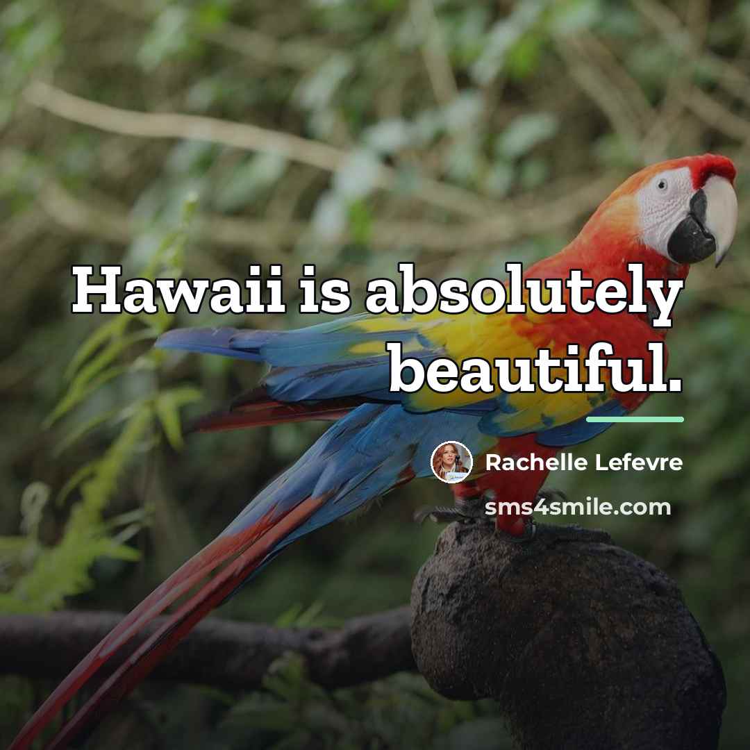 “Hawaii is absolutely beautiful.…” quote by Rachelle Lefevre
