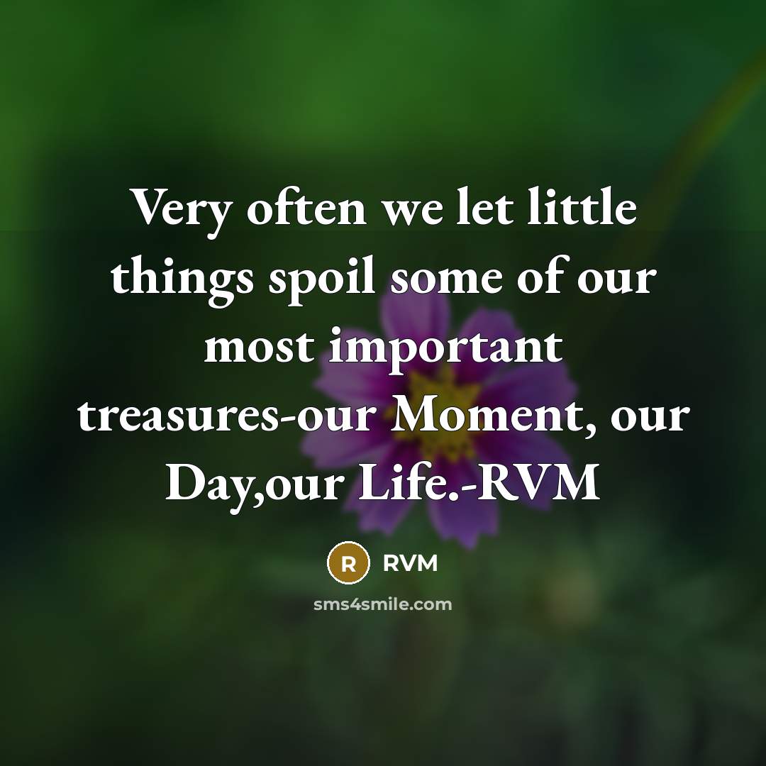“Very often we let little things spoil some of our…” quote by RVM
