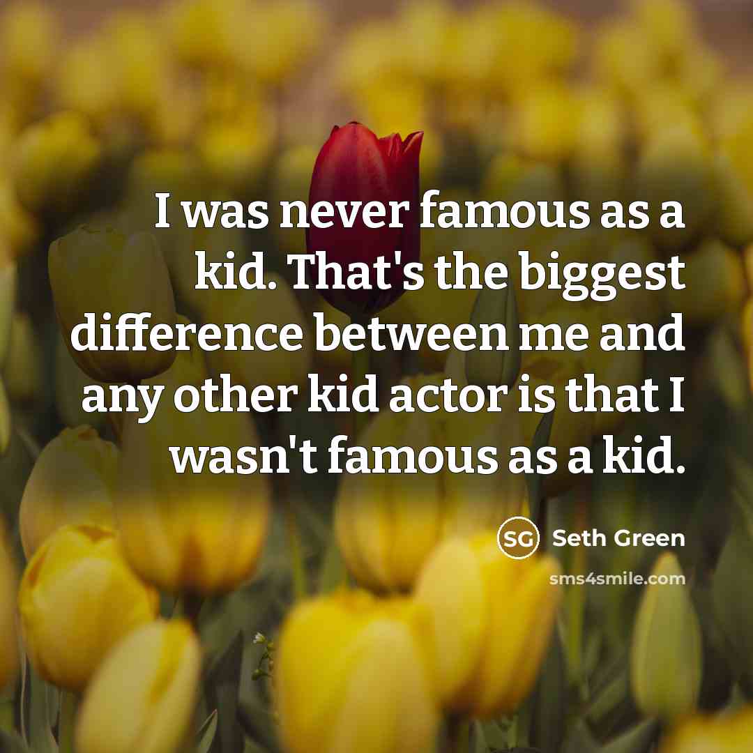 “I was never famous as a kid. That's the biggest…” quote by Seth Green