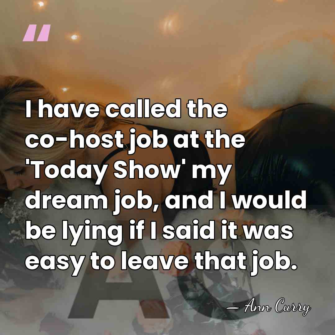 I have called the co-host job at the 'Today Show' my dream&hellip; - Ann Curry