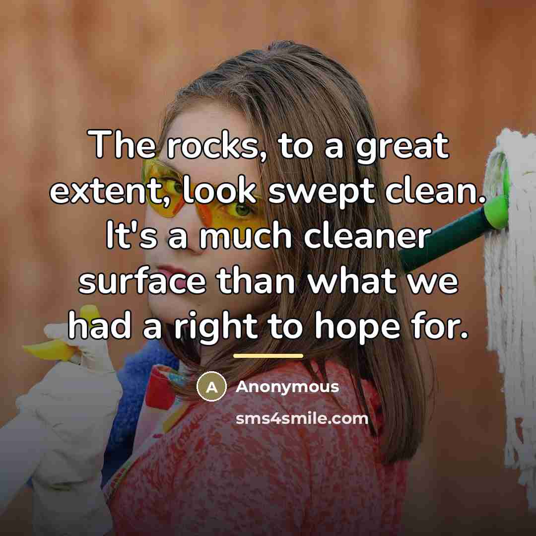 “The rocks, to a great extent, look swept clean. It's…” quote by Anonymous