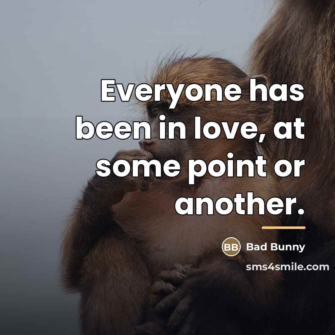 “Everyone has been in love, at some point or another.…” quote by Bad Bunny