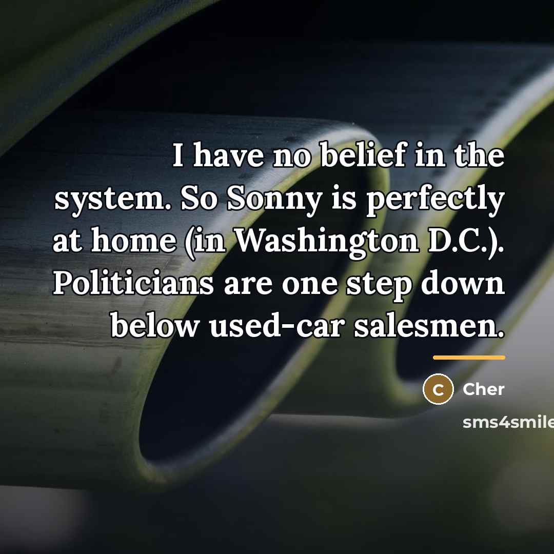 “I have no belief in the system. So Sonny is…” quote by Cher