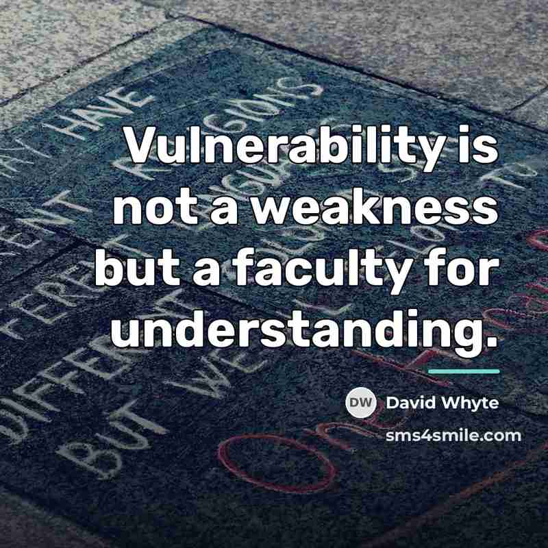 “Vulnerability is not a weakness but a faculty for understanding.…” quote by David Whyte