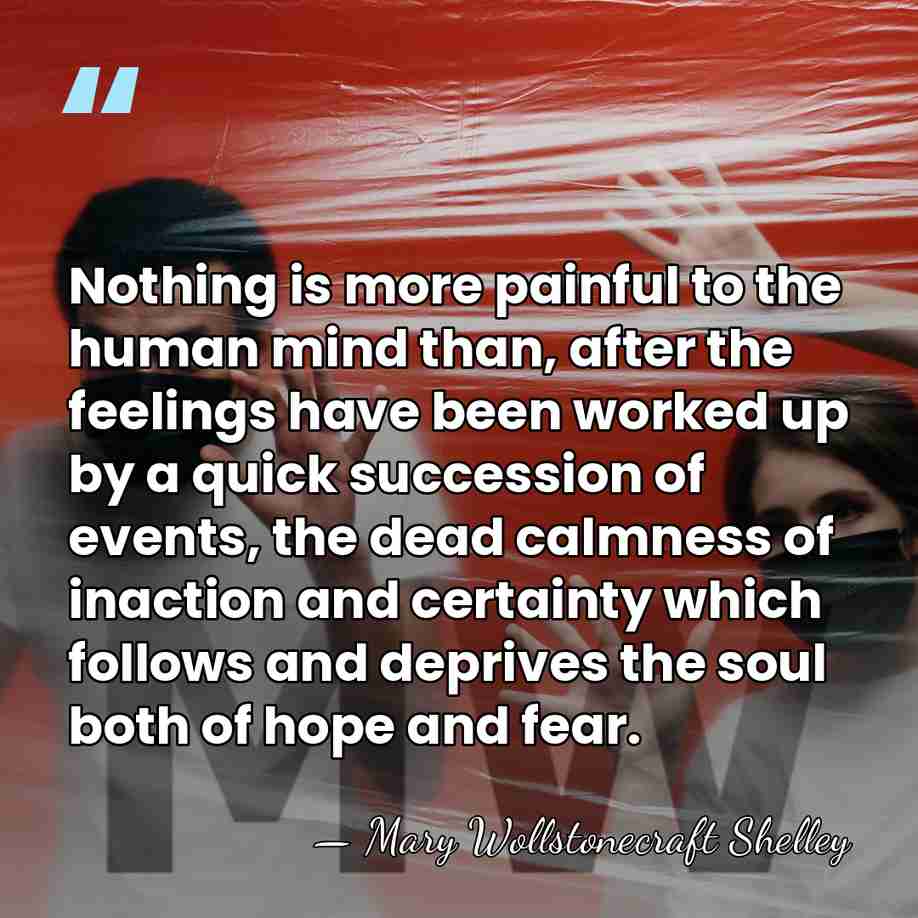 Nothing is more painful to the human mind than, after the feelings&hellip; - Mary Wollstonecraft Shelley