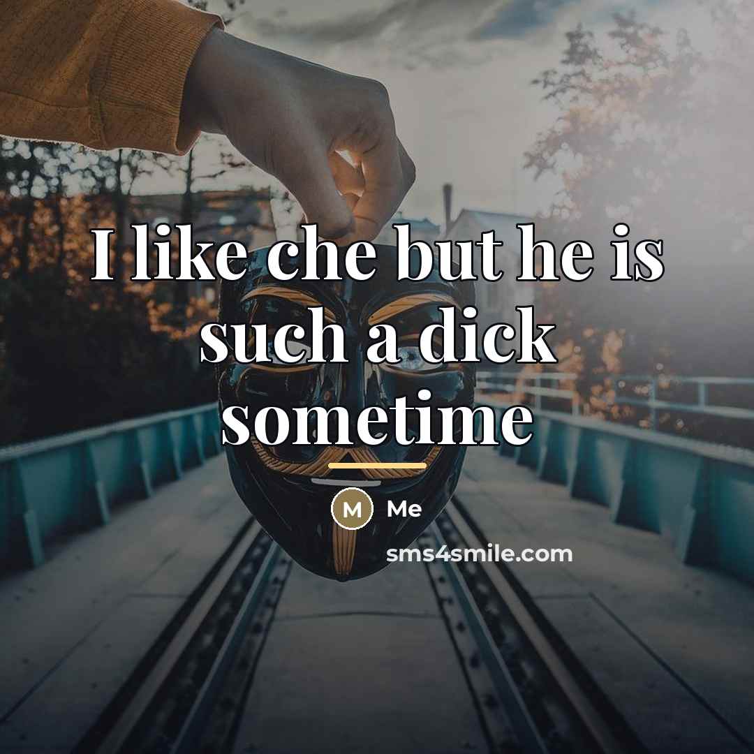 “I like che but he is such a dick sometime…” quote by Me