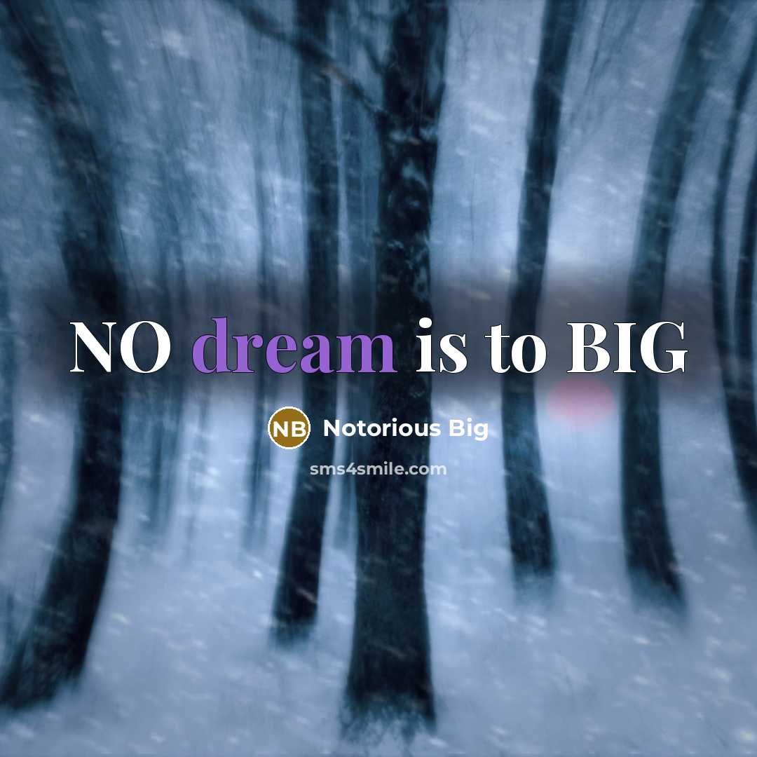 “NO dream is to BIG” quote by Notorious BIG
