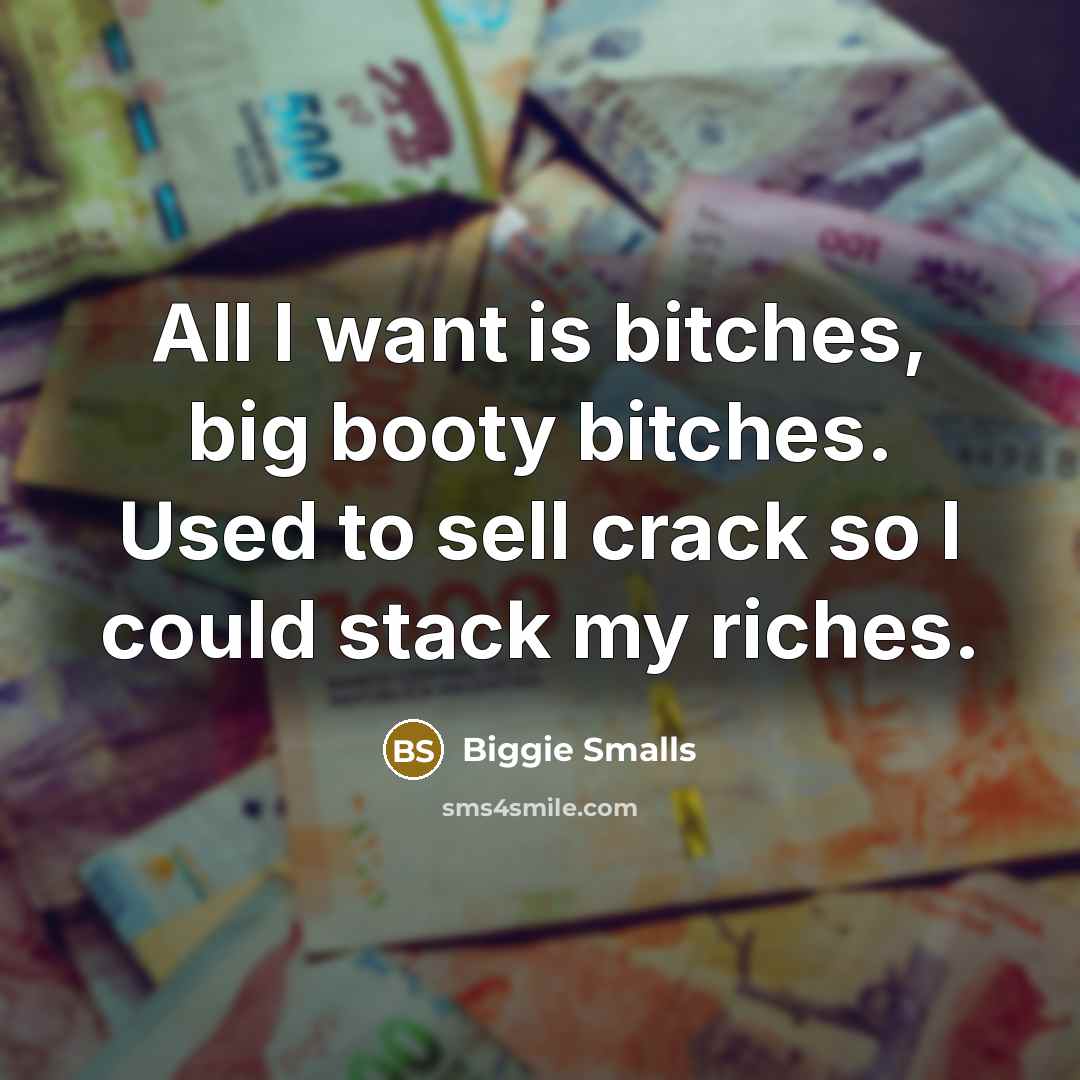 “All I want is bitches, big booty bitches. Used to…” quote by Biggie Smalls