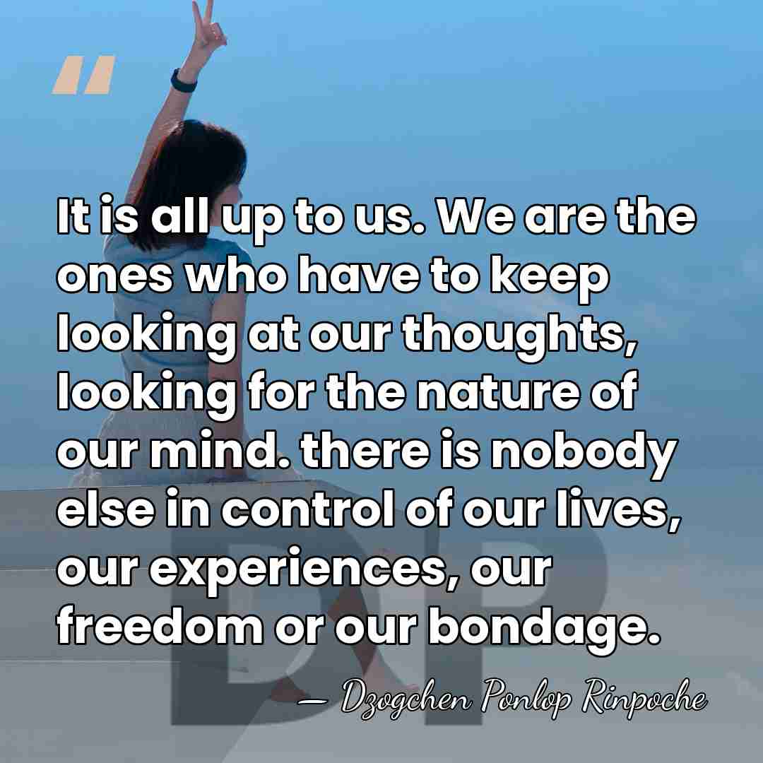 It is all up to us. We are the ones who have&hellip; - Dzogchen Ponlop Rinpoche