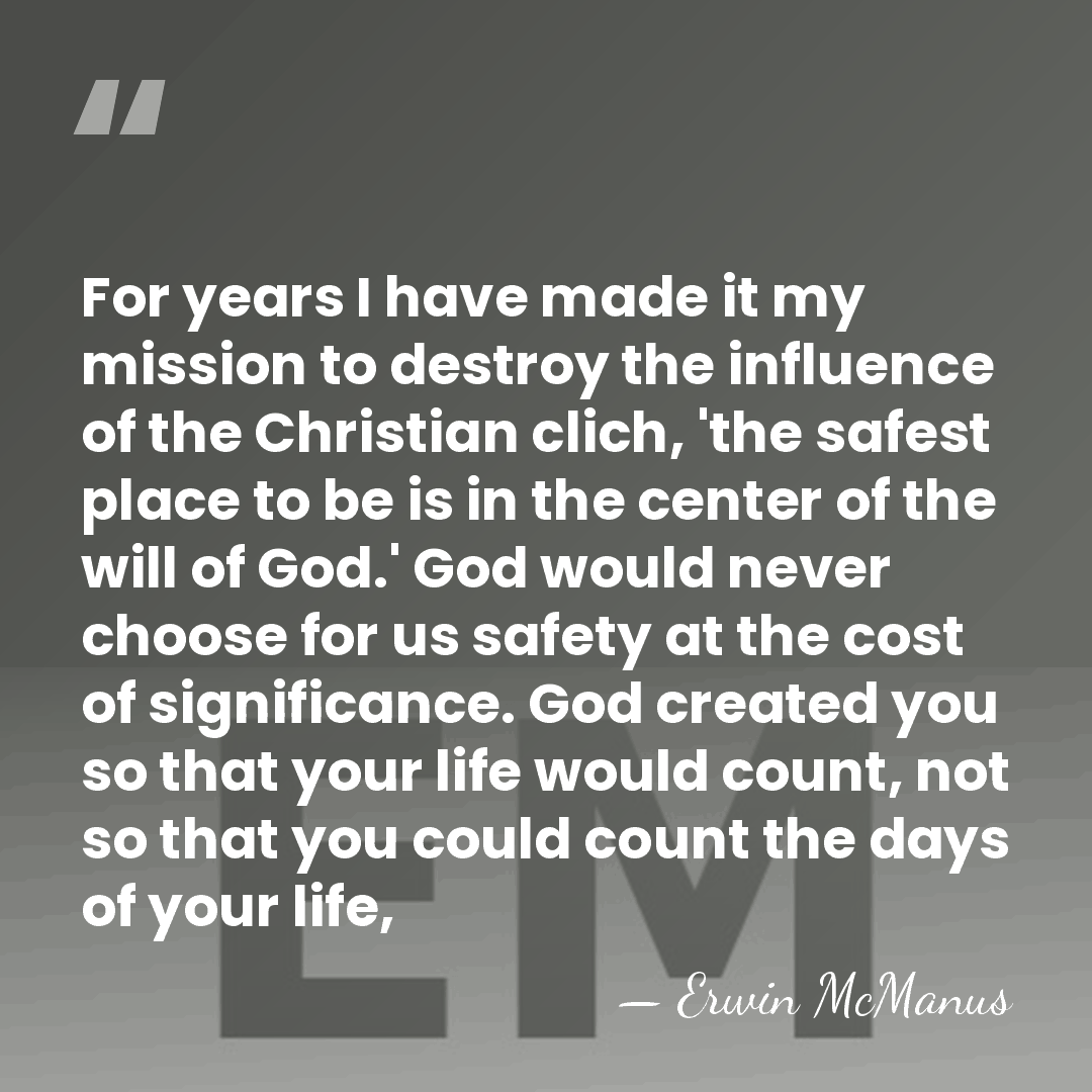 For years I have made it my mission to destroy the influence&hellip; - Erwin McManus