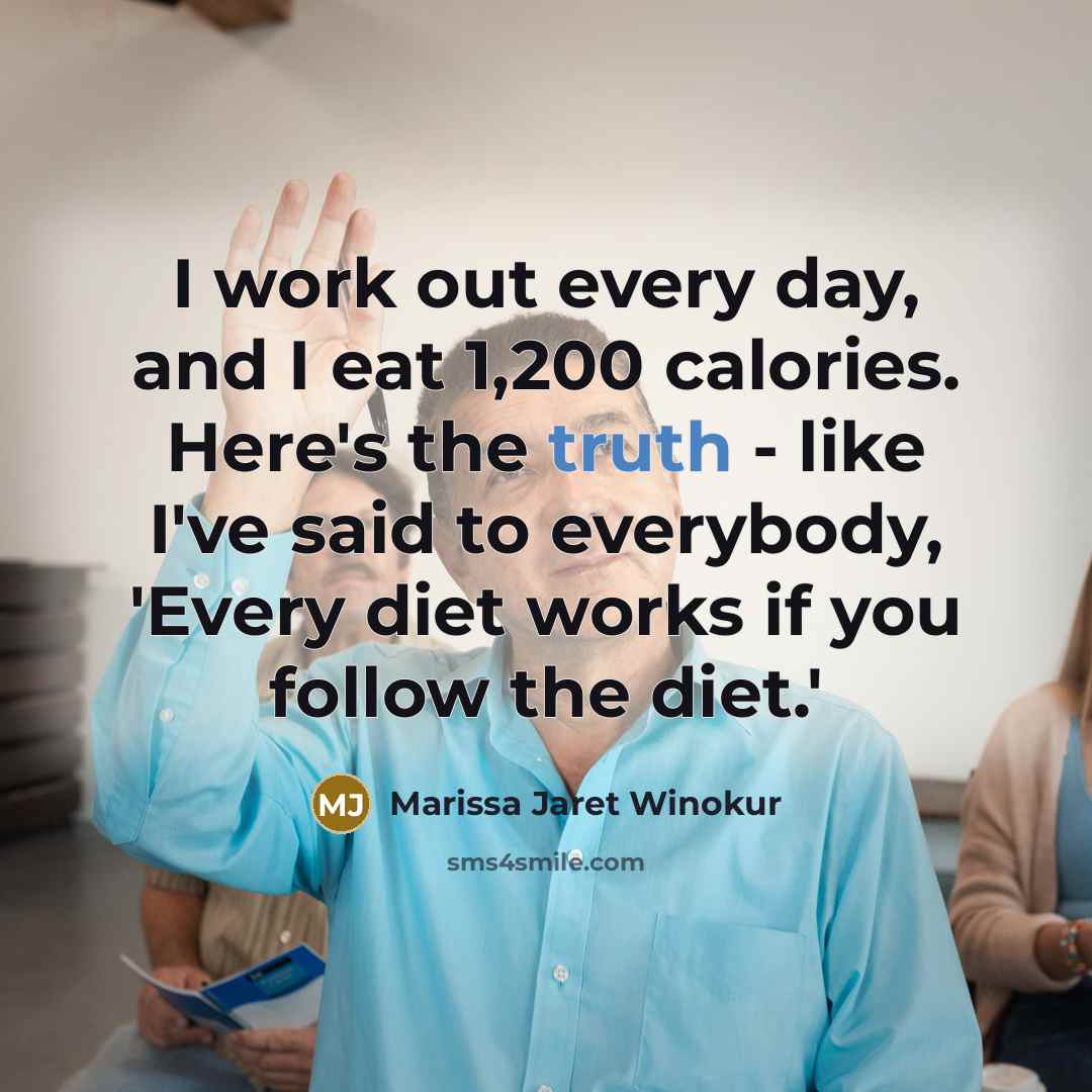 “I work out every day, and I eat 1,200 calories.…” quote by Marissa Jaret Winokur