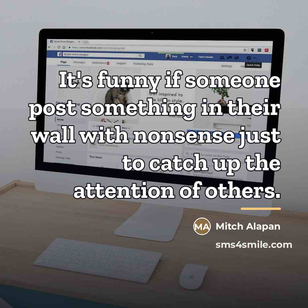 “It's funny if someone post something in their wall with…” quote by Mitch Alapan