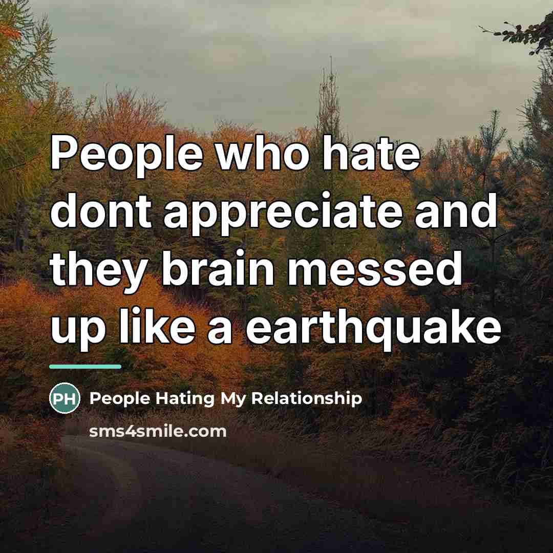 “People who hate dont appreciate and they brain messed up…” quote by People Hating My Relationship