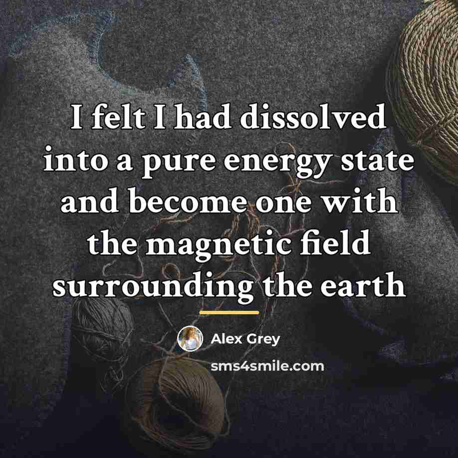 “I felt I had dissolved into a pure energy state…” quote by Alex Grey