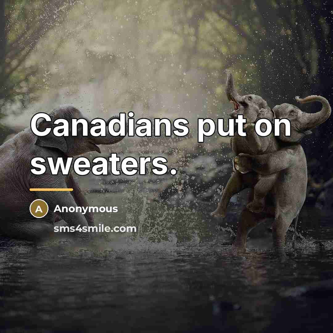 “Canadians put on sweaters.…” quote by Anonymous
