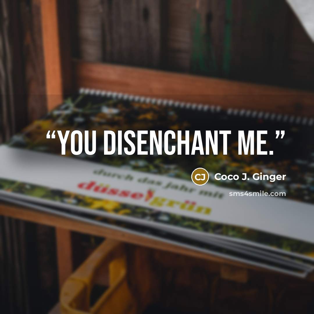 “You disenchant me.” quote by Coco J. Ginger