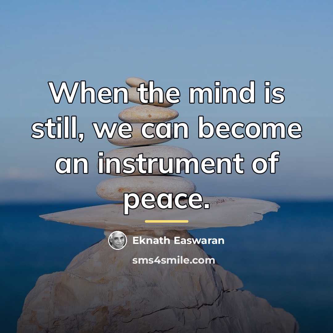 “When the mind is still, we can become an instrument…” quote by Eknath Easwaran