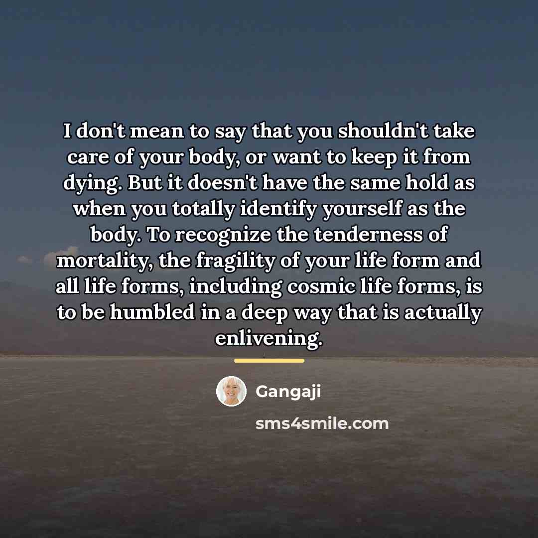 “I don't mean to say that you shouldn't take care…” quote by Gangaji