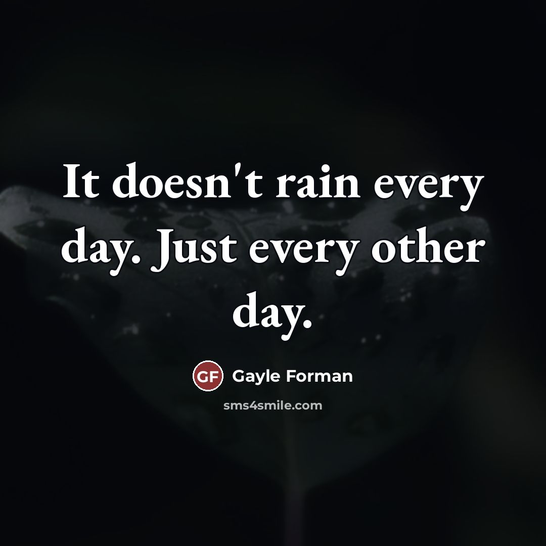 “It doesn't rain every day. Just every other day.…” quote by Gayle Forman