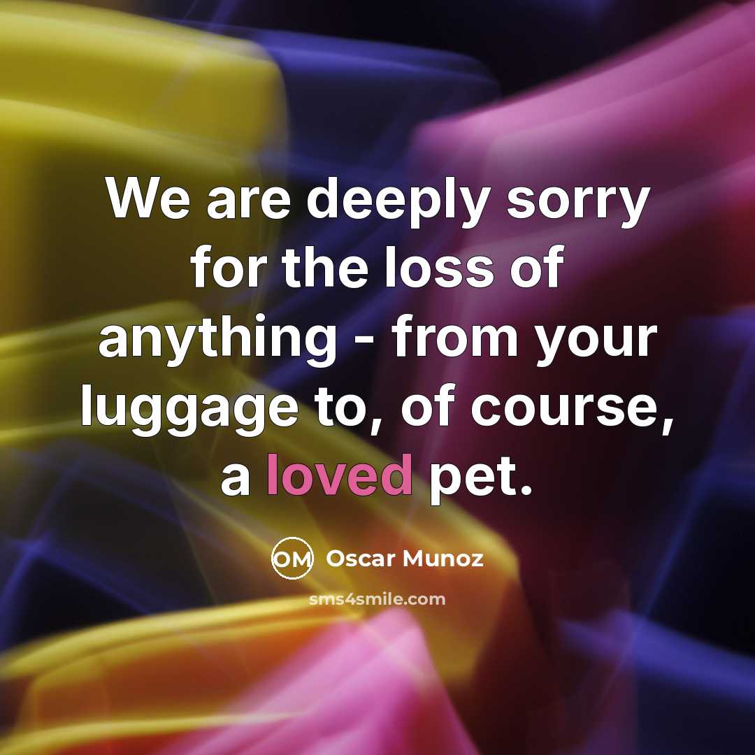 “We are deeply sorry for the loss of anything -…” quote by Oscar Munoz