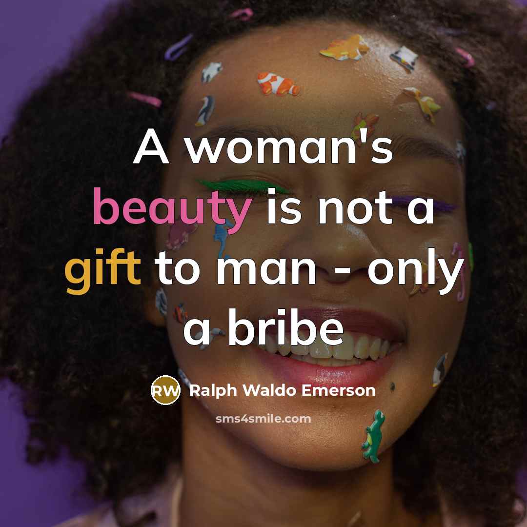“A woman's beauty is not a gift to man -…” quote by Ralph Waldo Emerson