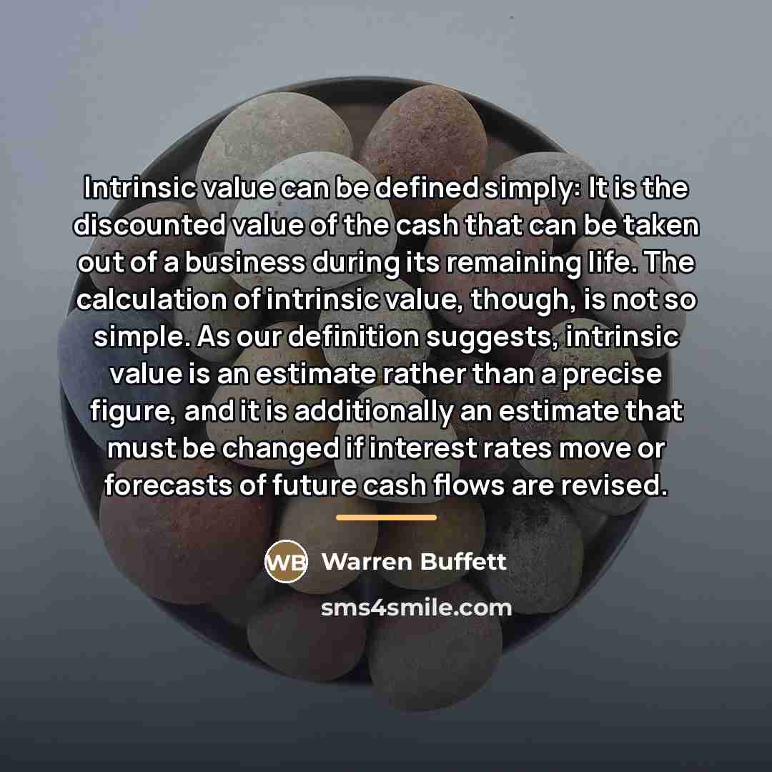 “Intrinsic value can be defined simply: It is the discounted…” quote by Warren Buffett