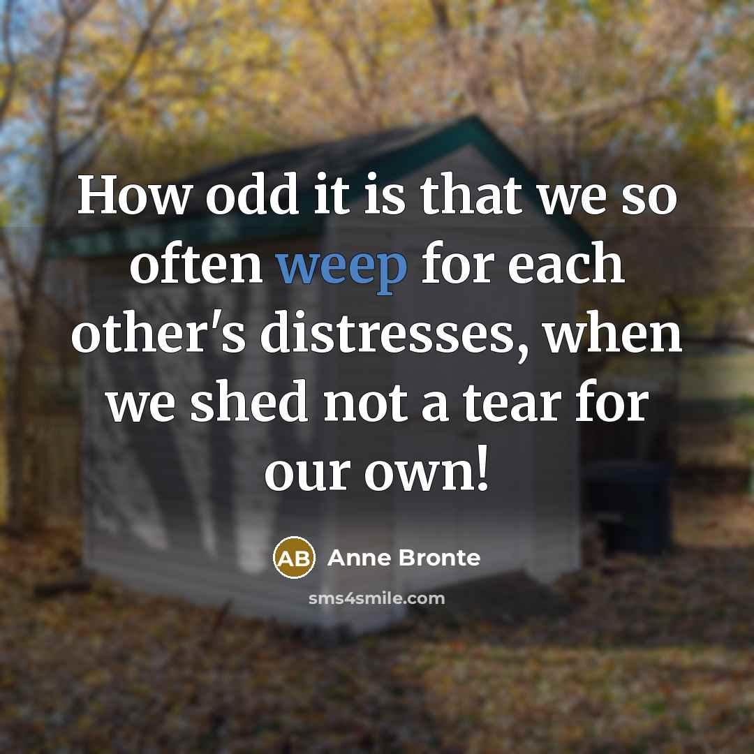 “How odd it is that we so often weep for…” quote by Anne Bronte