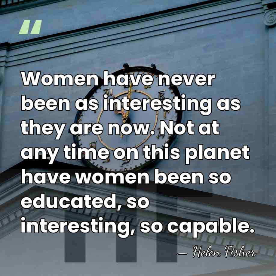 Women have never been as interesting as they are now. Not at&hellip; - Helen Fisher