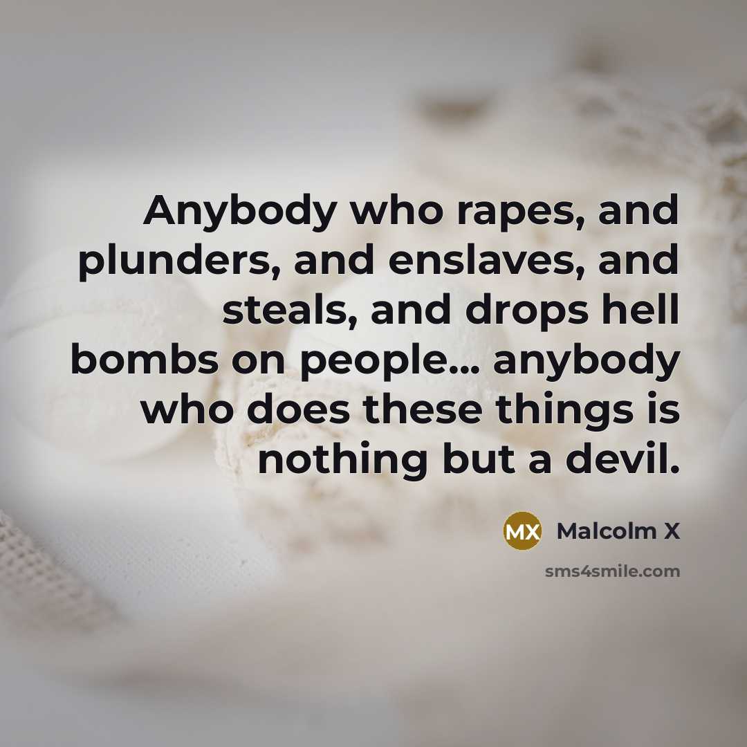 “Anybody who rapes, and plunders, and enslaves, and steals, and…” quote by Malcolm X