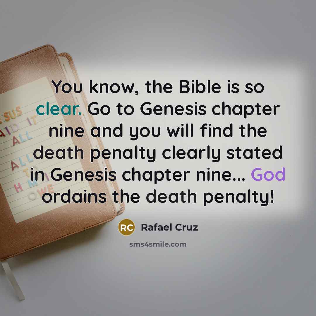 “You know, the Bible is so clear. Go to Genesis…” quote by Rafael Cruz