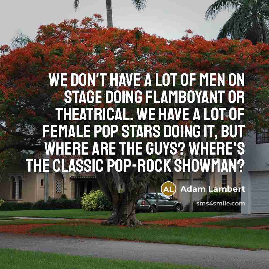 “We don't have a lot of men on stage doing…” quote by Adam Lambert