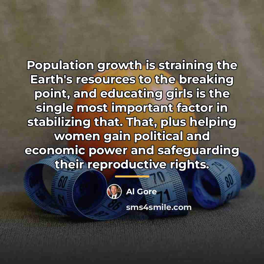“Population growth is straining the Earth's resources to the breaking…” quote by Al Gore