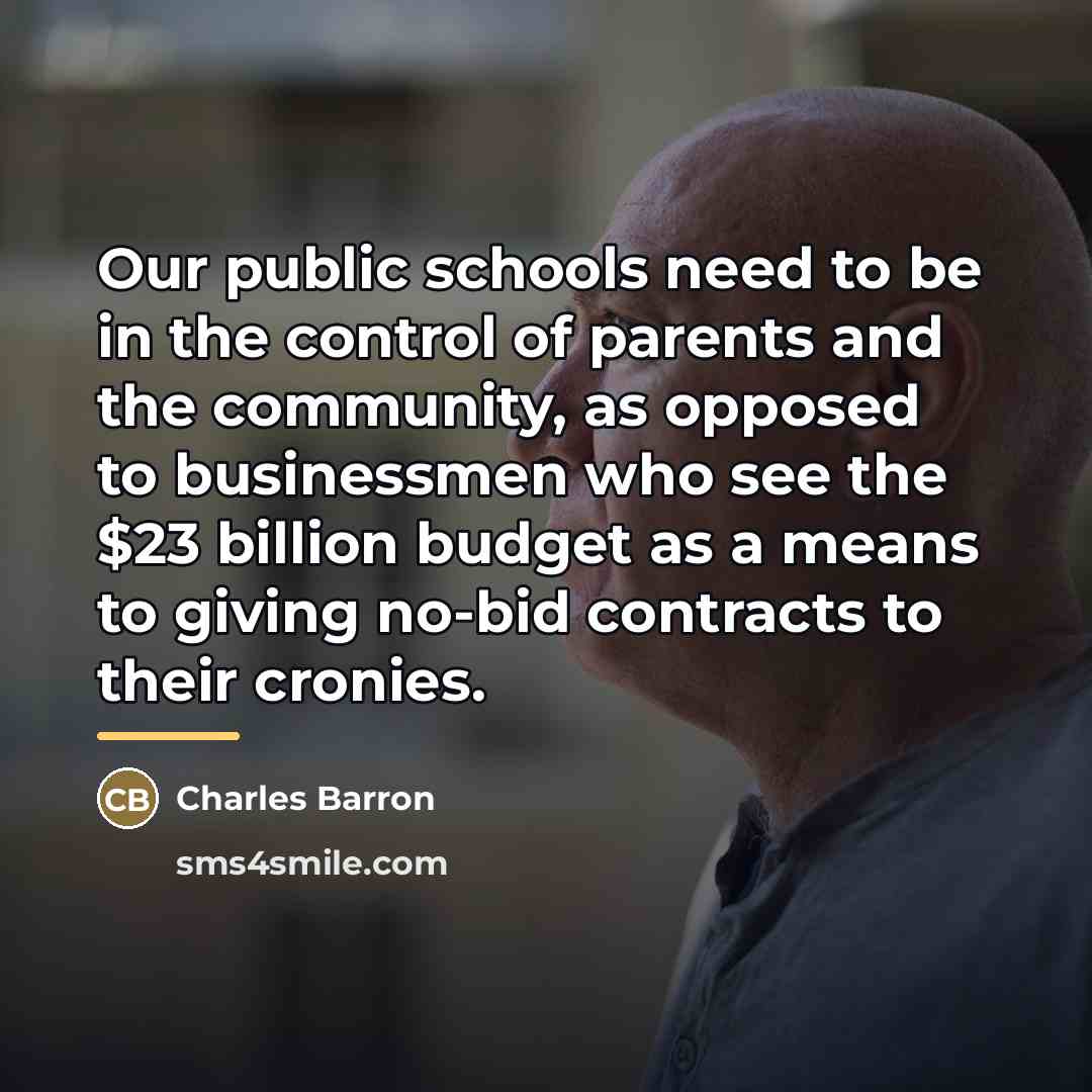 “Our public schools need to be in the control of…” quote by Charles Barron