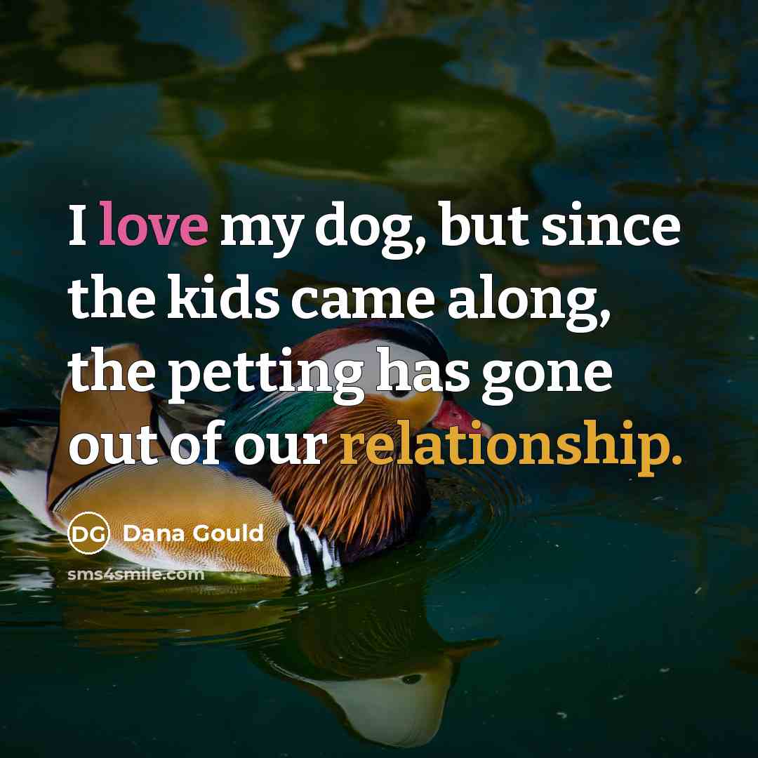 “I love my dog, but since the kids came along, the petting has gone out of our relationship.” quote by Dana Gould