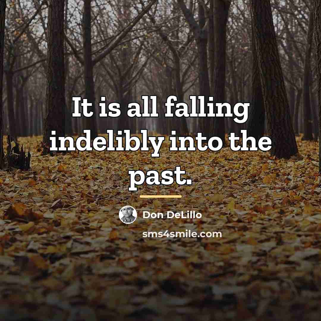“It is all falling indelibly into the past.…” quote by Don DeLillo