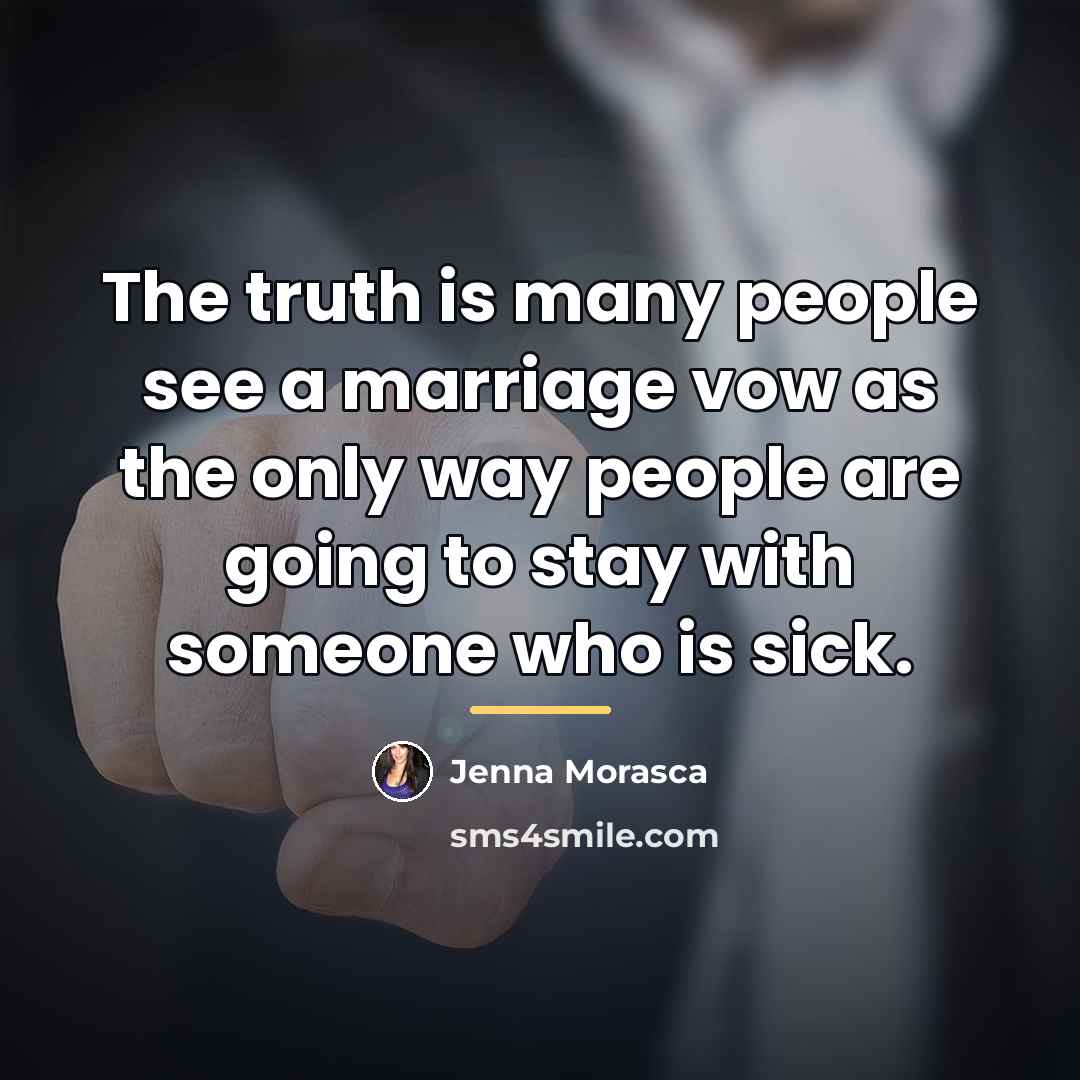 “The truth is many people see a marriage vow as…” quote by Jenna Morasca