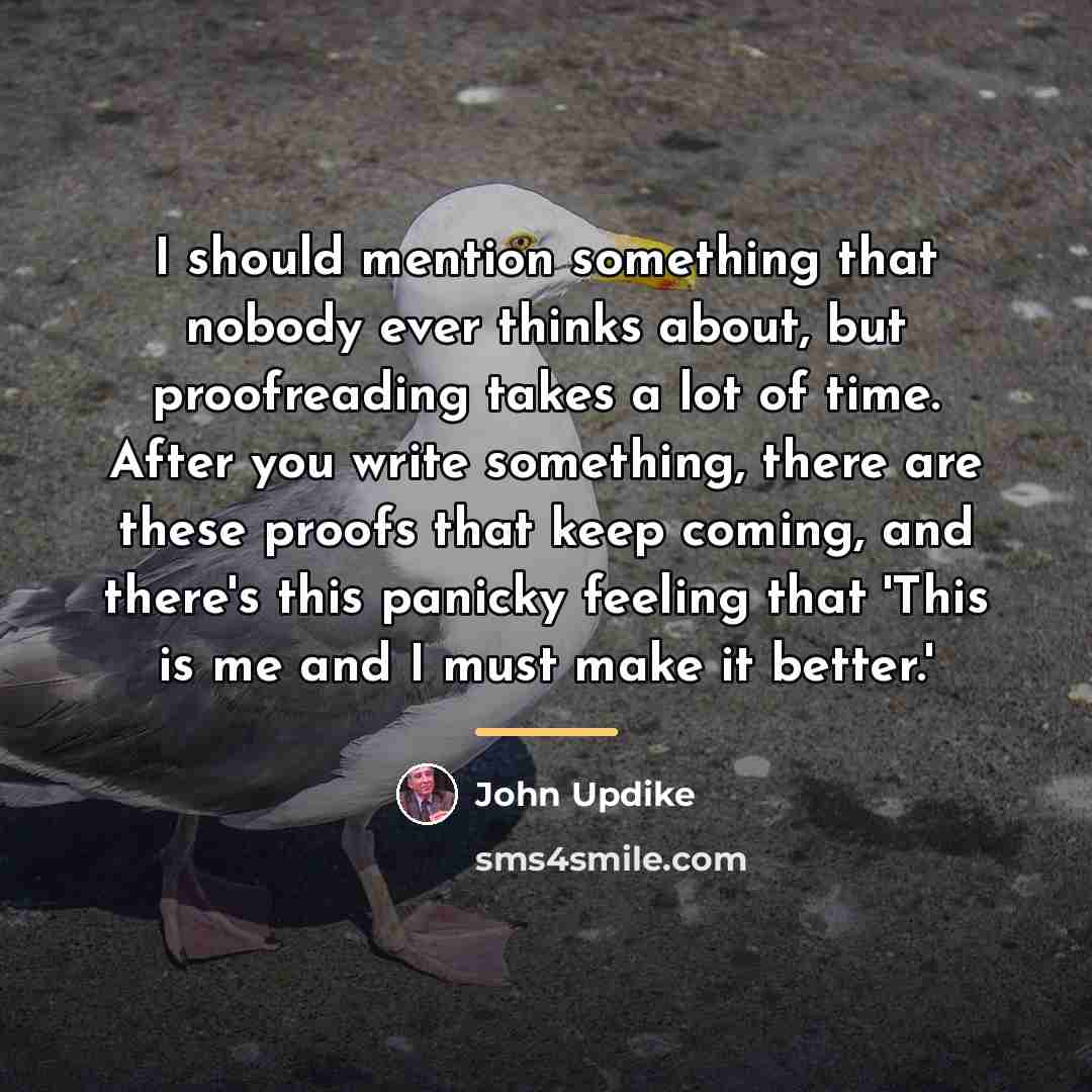 “I should mention something that nobody ever thinks about, but…” quote by John Updike