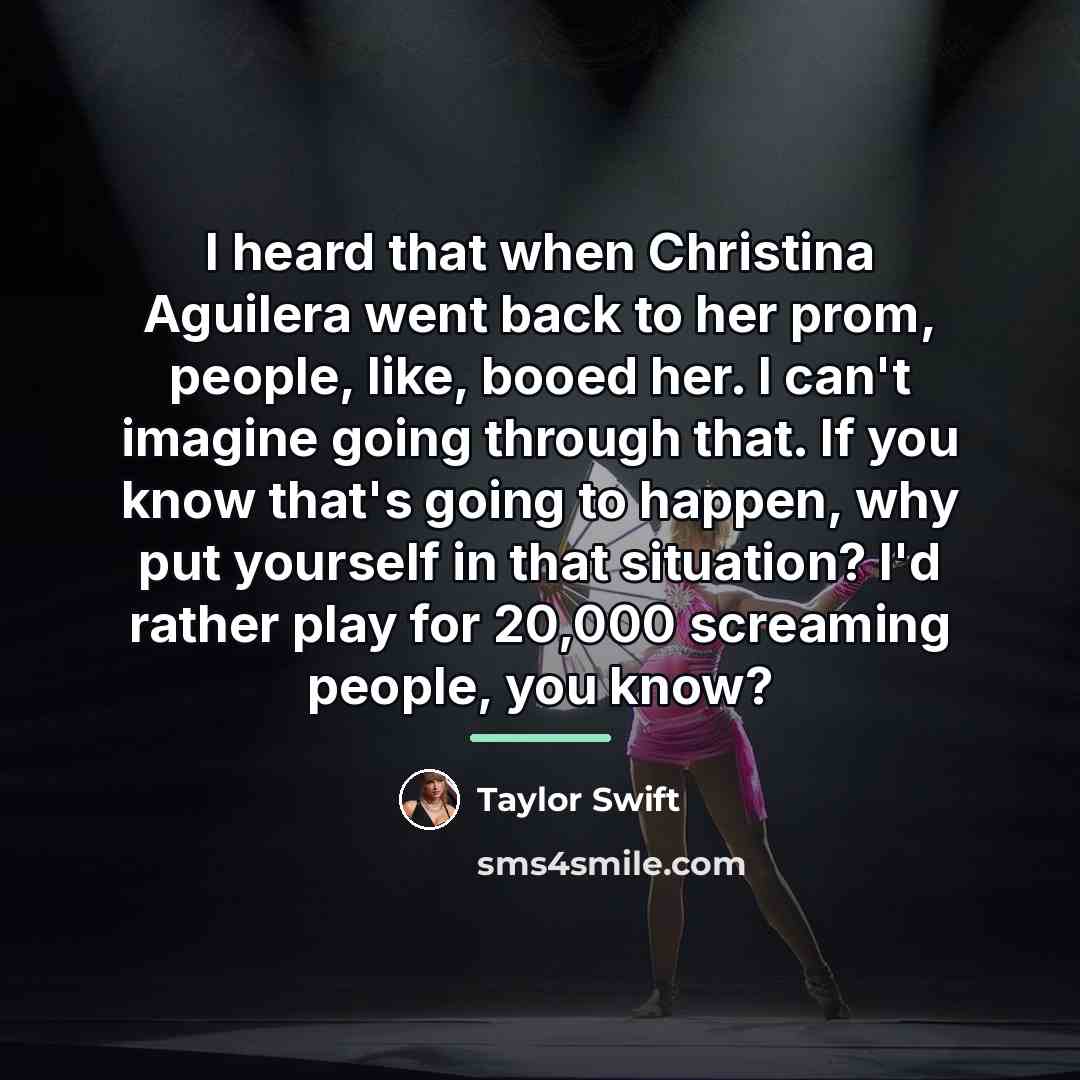 “I heard that when Christina Aguilera went back to her…” quote by Taylor Swift