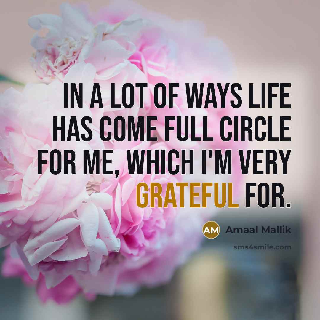 “In a lot of ways life has come full circle…” quote by Amaal Mallik