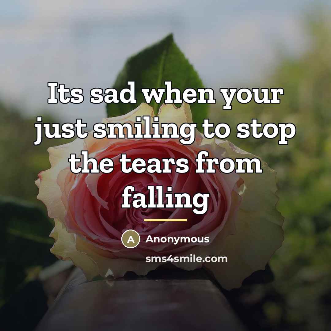 “Its sad when your just smiling to stop the tears…” quote by Anonymous