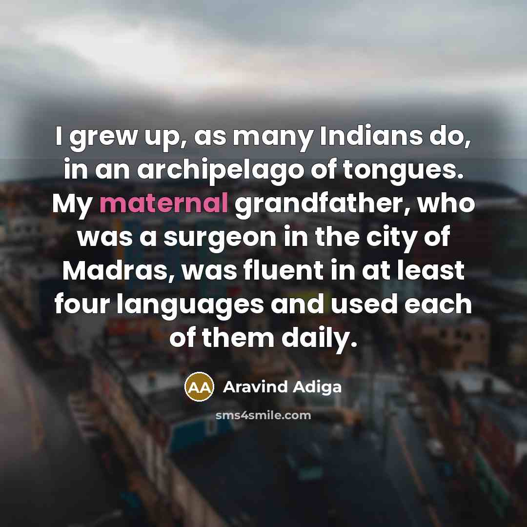 “I grew up, as many Indians do, in an archipelago…” quote by Aravind Adiga