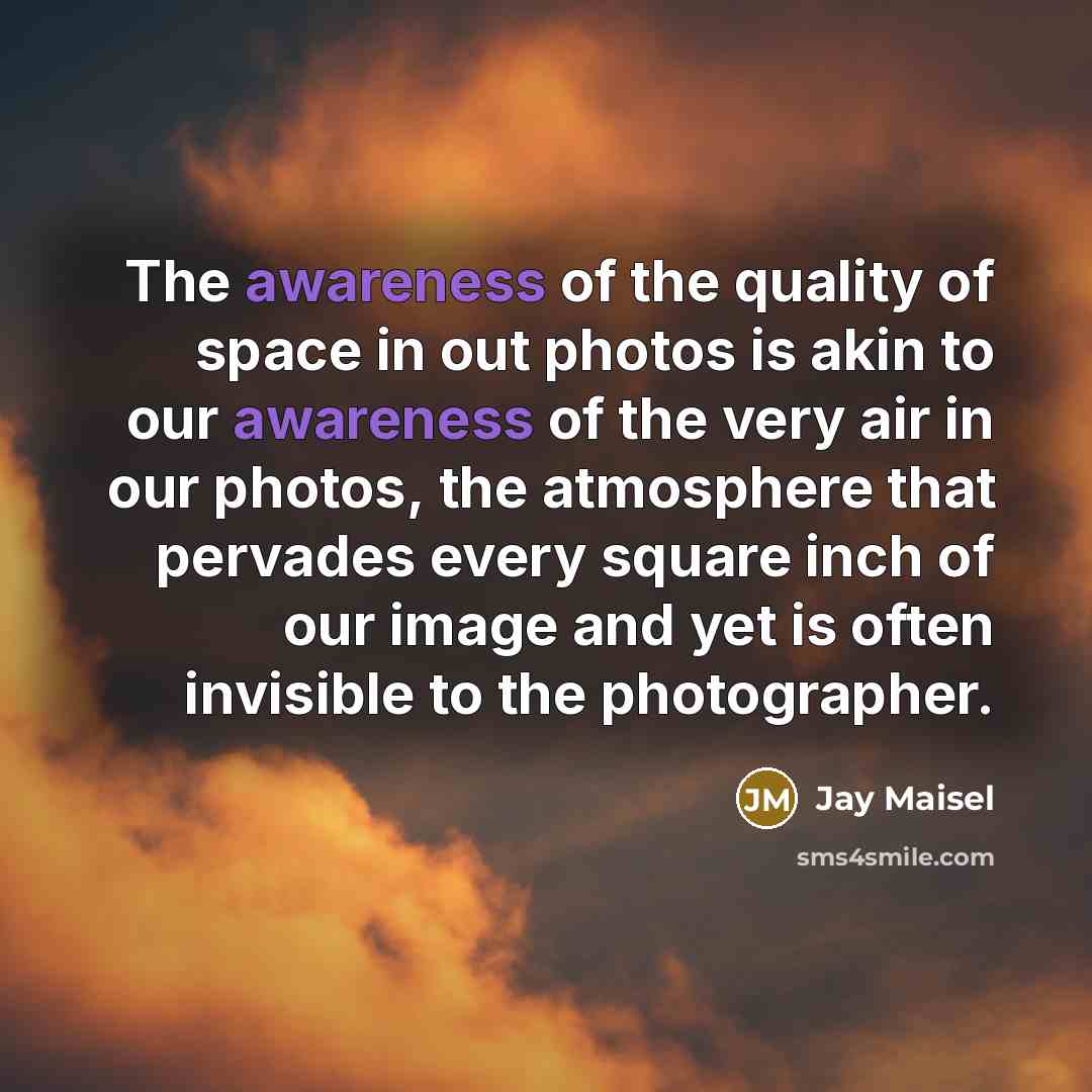 “The awareness of the quality of space in out photos…” quote by Jay Maisel