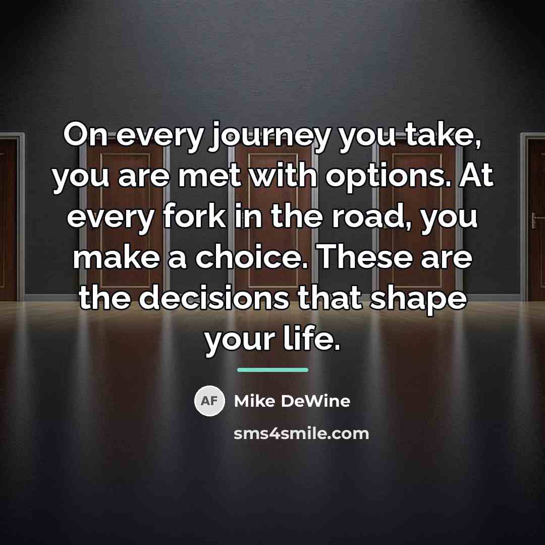 “On every journey you take, you are met with options.…” quote by Mike DeWine